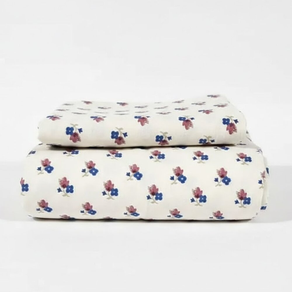Martha Stewart Cream Floral Twin Bedding Set